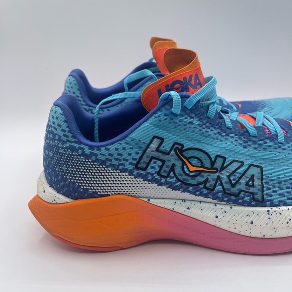 Unisex Hoka One One Ironman Mach X Running Shoes Blue Orange Mesh Sneakers 42